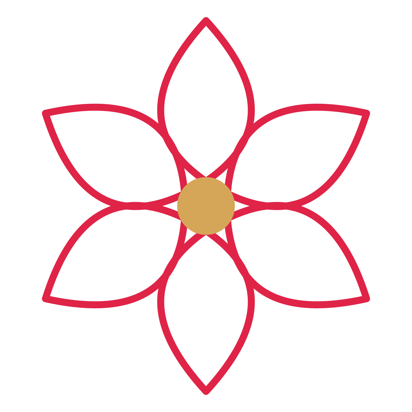 A 6-petal lily flower with a seed centre and a transparent background.