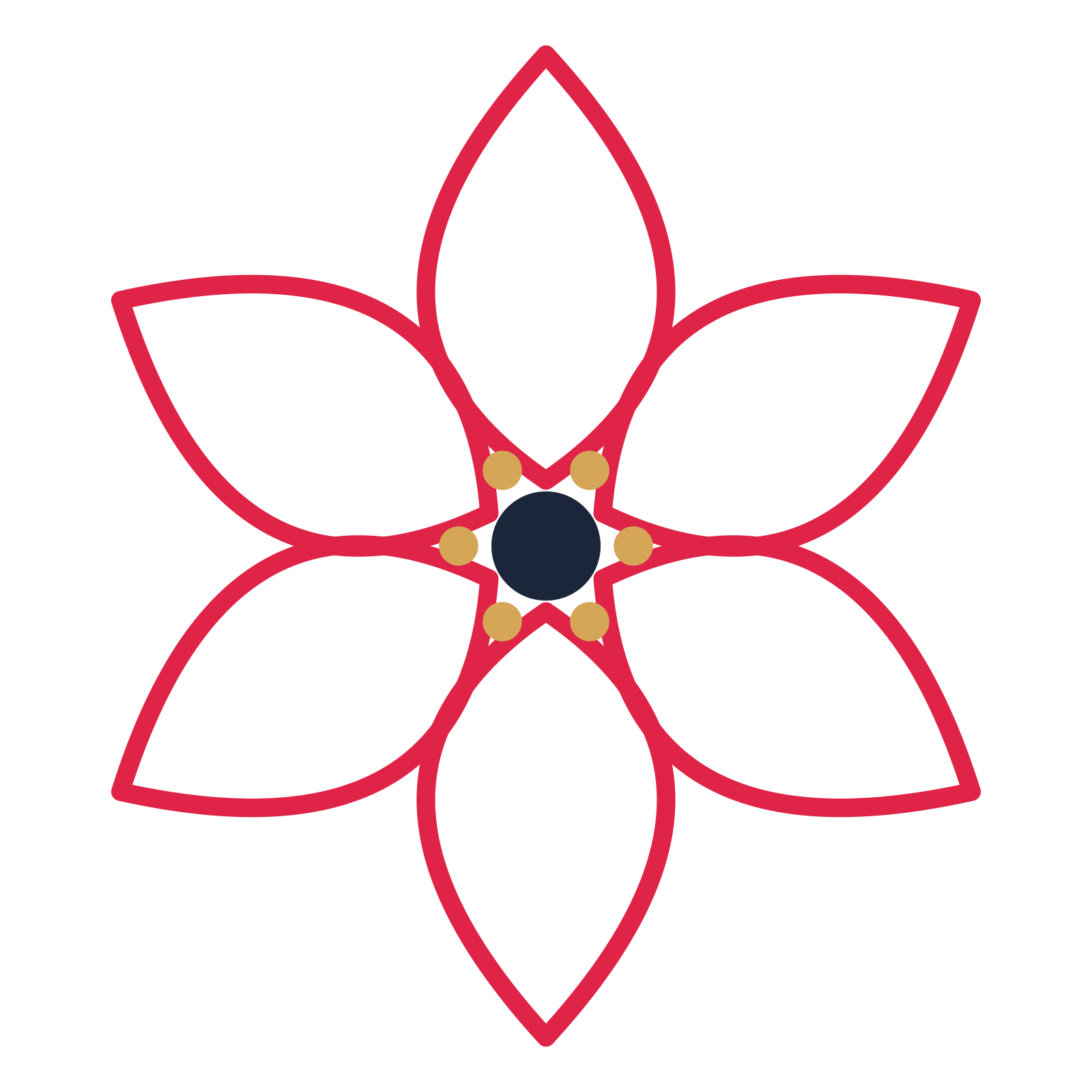A 6-petal lily flower with a stamen centre and a transparent background.