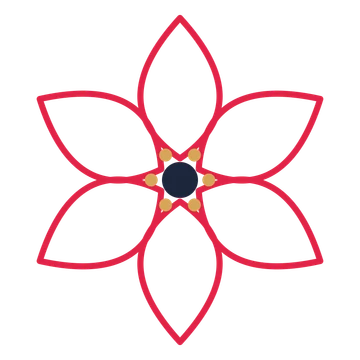 A 6-petal lily flower with a stamen centre and a transparent background.