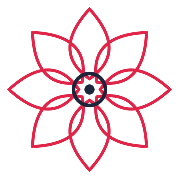 A 8-petal lily flower with a ring centre and a transparent background.