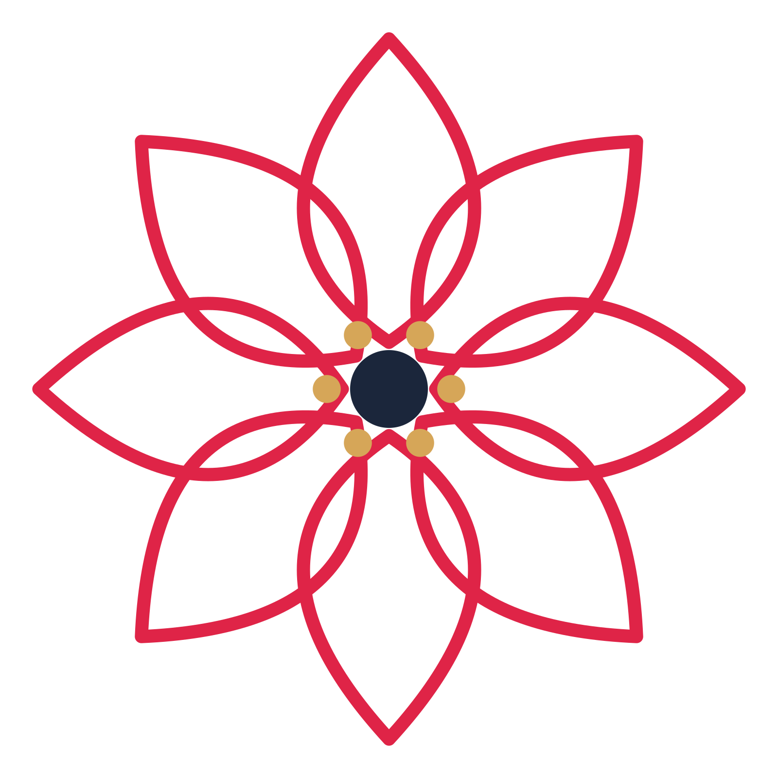 A 8-petal lily flower with a stamen centre and a transparent background.
