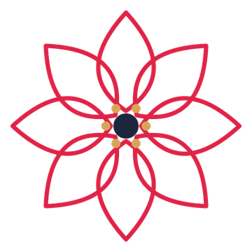 A 8-petal lily flower with a stamen centre and a transparent background.