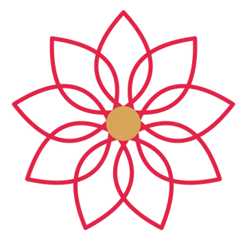 A 9-petal lily flower with a seed centre and a transparent background.