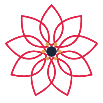 A 9-petal lily flower with a stamen centre and a transparent background.