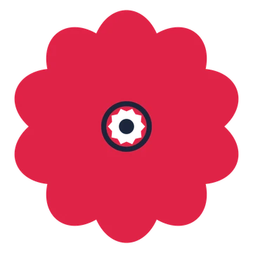 A 10-petal lobed flower with a ring centre and a transparent background.