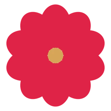 A 10-petal lobed flower with a seed centre and a transparent background.