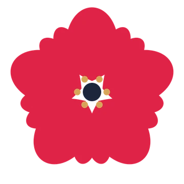 A 5-petal lobed flower with a stamen centre and a transparent background.