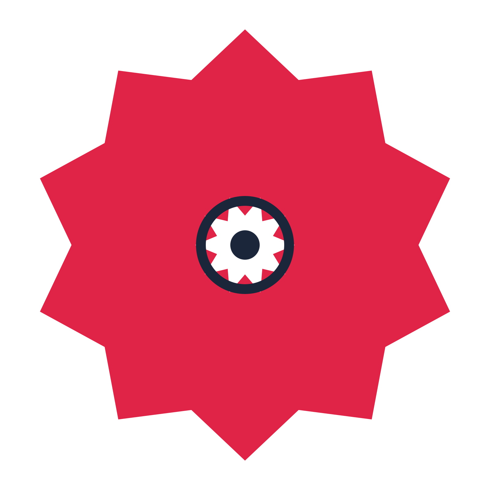 A 10-petal pointed flower with a ring centre and a transparent background.