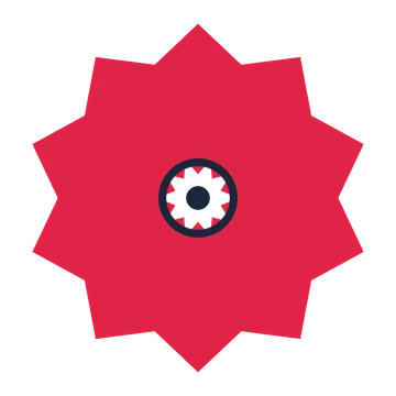 A 10-petal pointed flower with a ring centre and a transparent background.