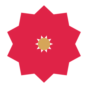 A 10-petal pointed flower with a seed centre and a transparent background.