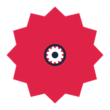 A 12-petal pointed flower with a ring centre and a transparent background.