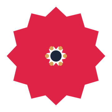 A 12-petal pointed flower with a stamen centre and a transparent background.