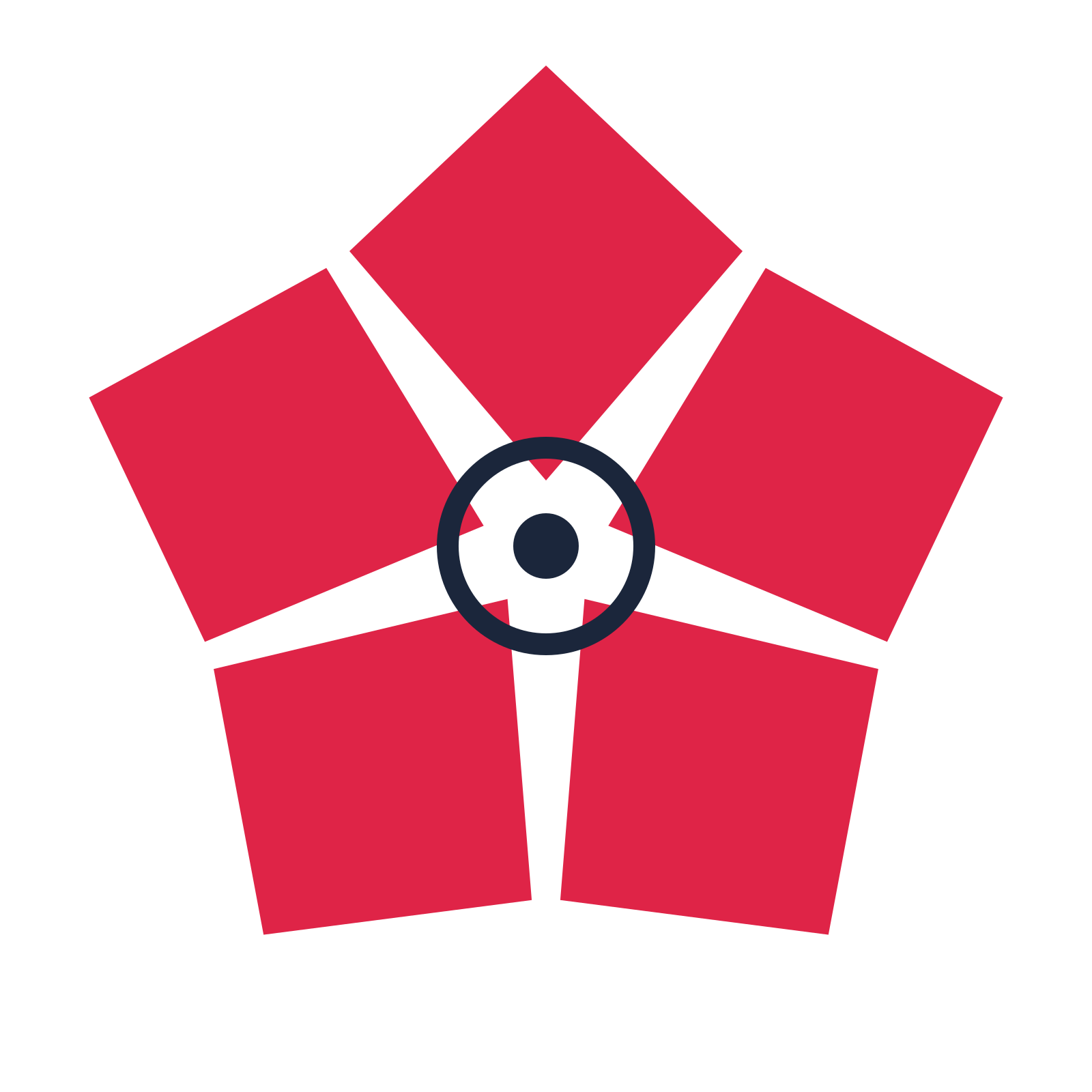 A 5-petal pointed flower with a ring centre and a transparent background.