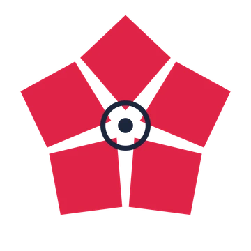 A 5-petal pointed flower with a ring centre and a transparent background.