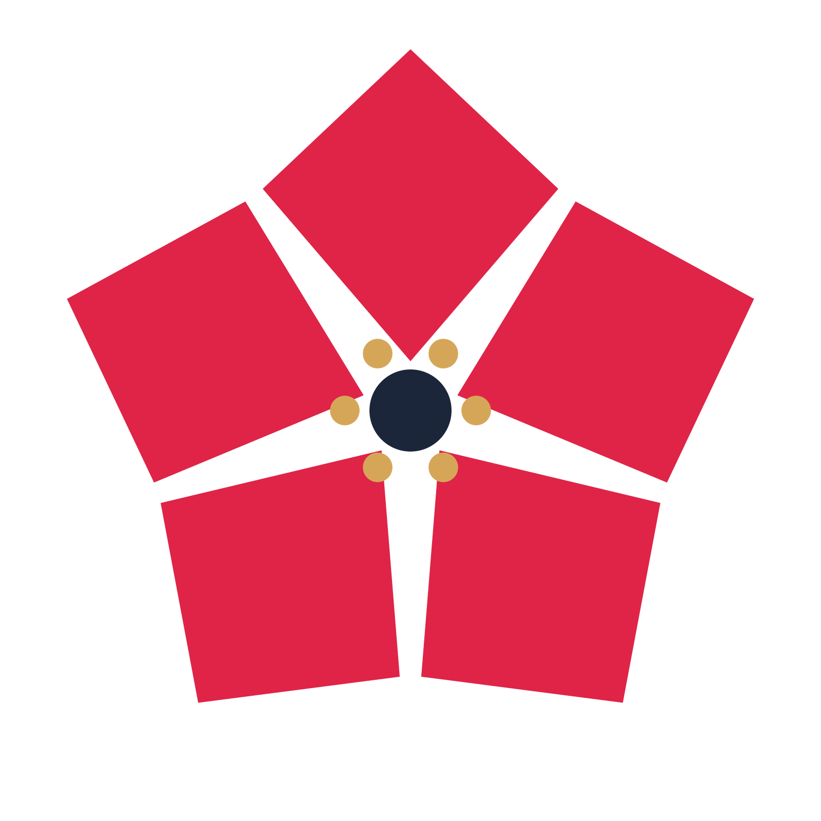 A 5-petal pointed flower with a stamen centre and a transparent background.