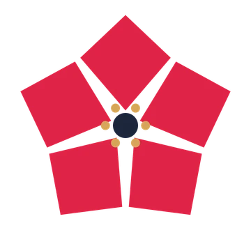 A 5-petal pointed flower with a stamen centre and a transparent background.
