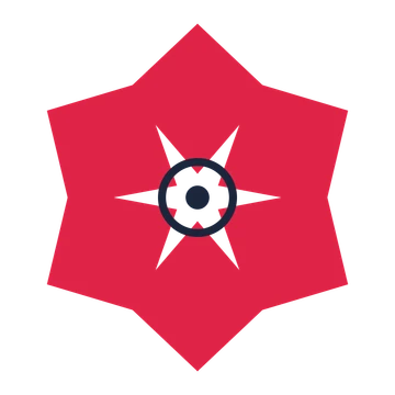 A 6-petal pointed flower with a ring centre and a transparent background.