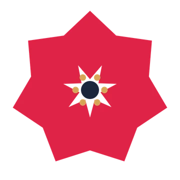 A 7-petal pointed flower with a stamen centre and a transparent background.
