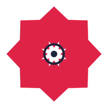 A 8-petal pointed flower with a ring centre and a transparent background.
