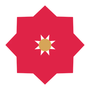 A 8-petal pointed flower with a seed centre and a transparent background.