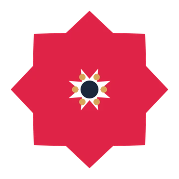 A 8-petal pointed flower with a stamen centre and a transparent background.