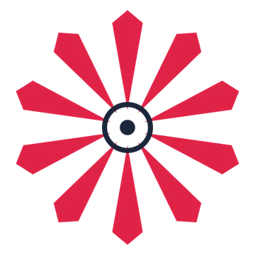 A 10-petal ray flower with a ring centre and a transparent background.