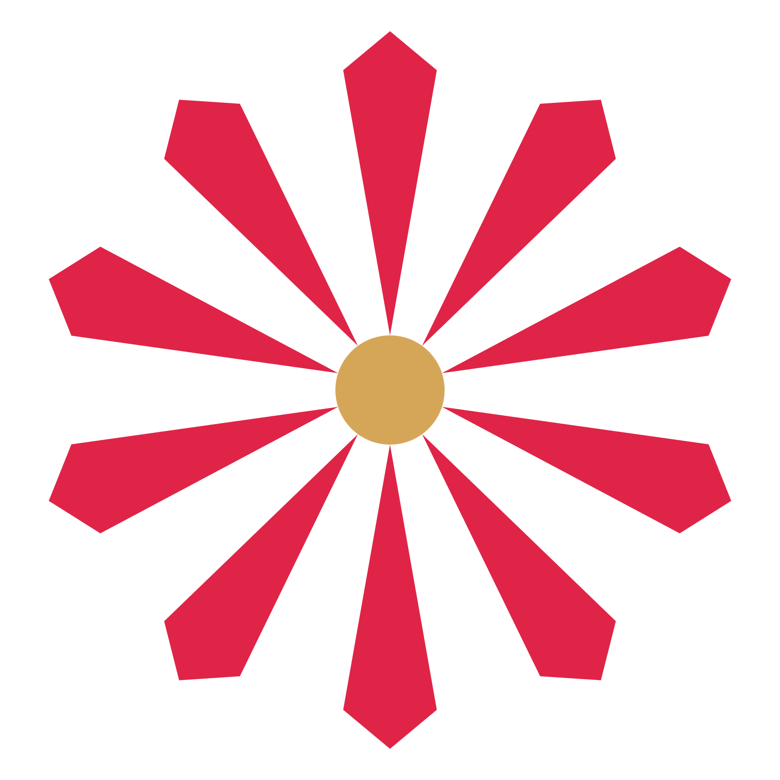 A 10-petal ray flower with a seed centre and a transparent background.