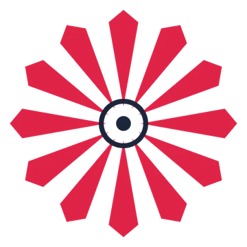 A 12-petal ray flower with a ring centre and a transparent background.