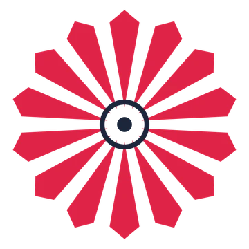 A 14-petal ray flower with a ring centre and a transparent background.