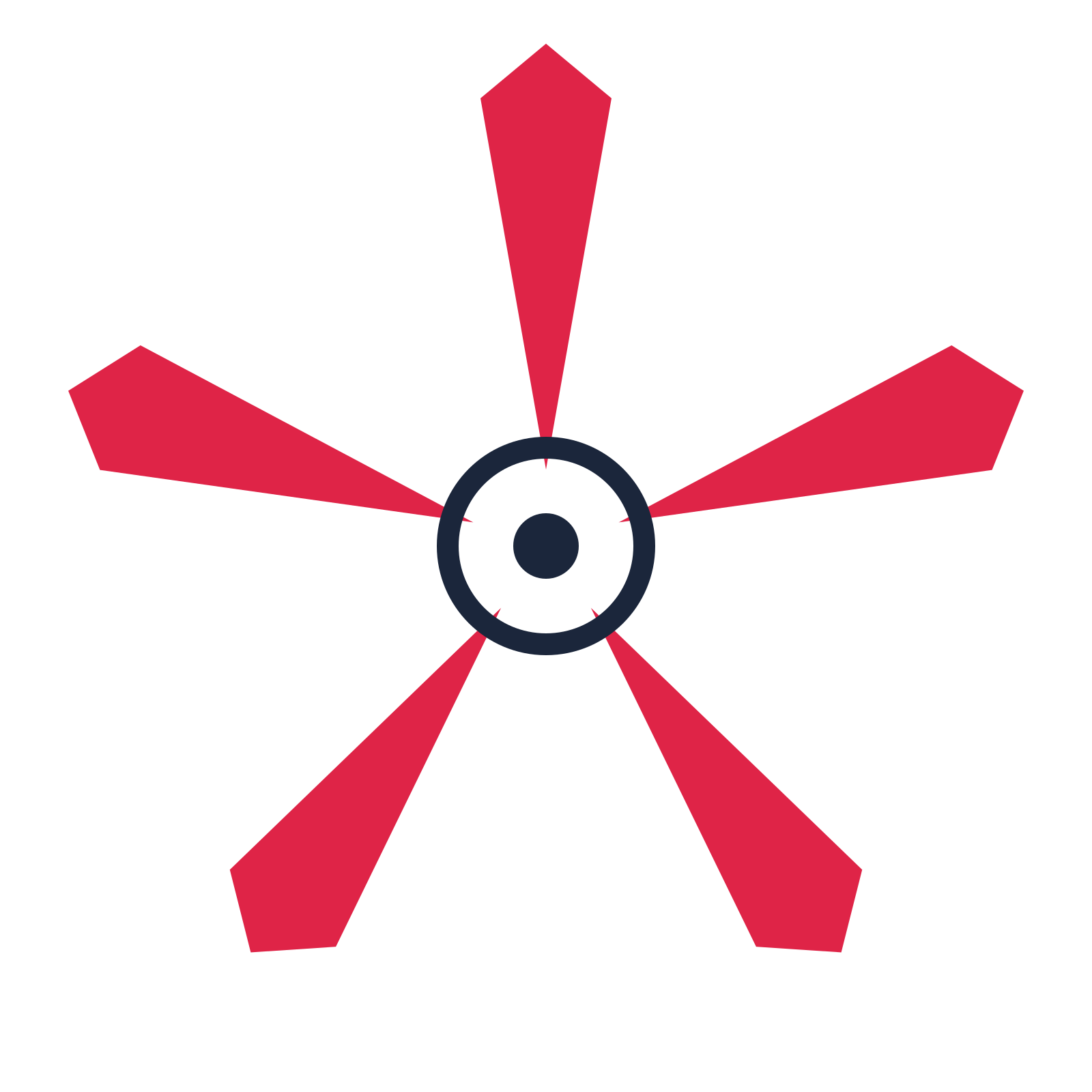 A 5-petal ray flower with a ring centre and a transparent background.