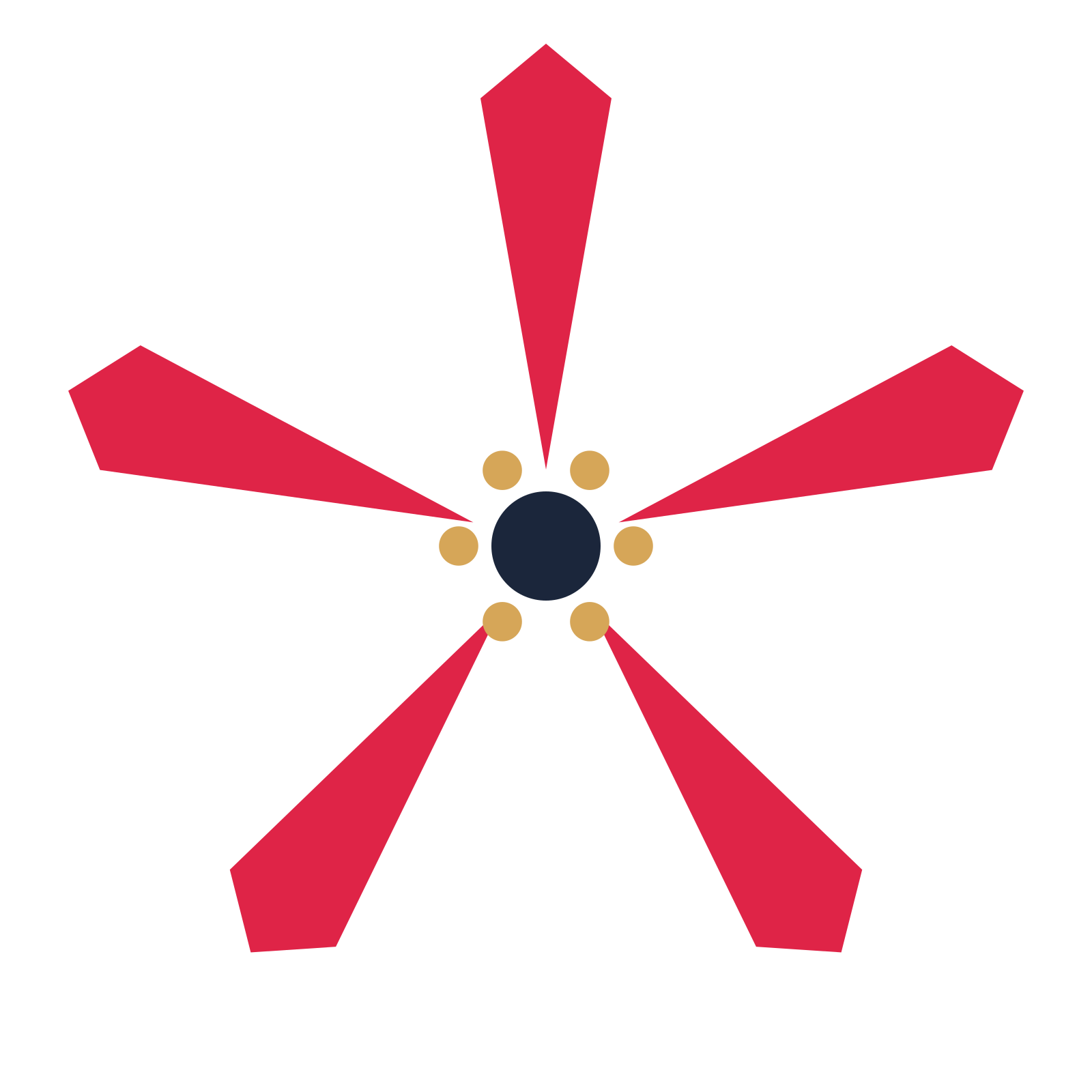 A 5-petal ray flower with a stamen centre and a transparent background.