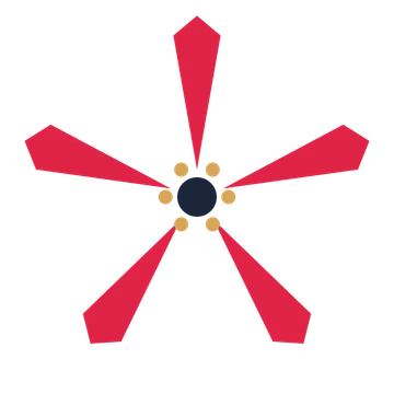 A 5-petal ray flower with a stamen centre and a transparent background.