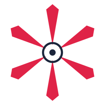 A 6-petal ray flower with a ring centre and a transparent background.