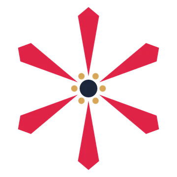 A 6-petal ray flower with a stamen centre and a transparent background.