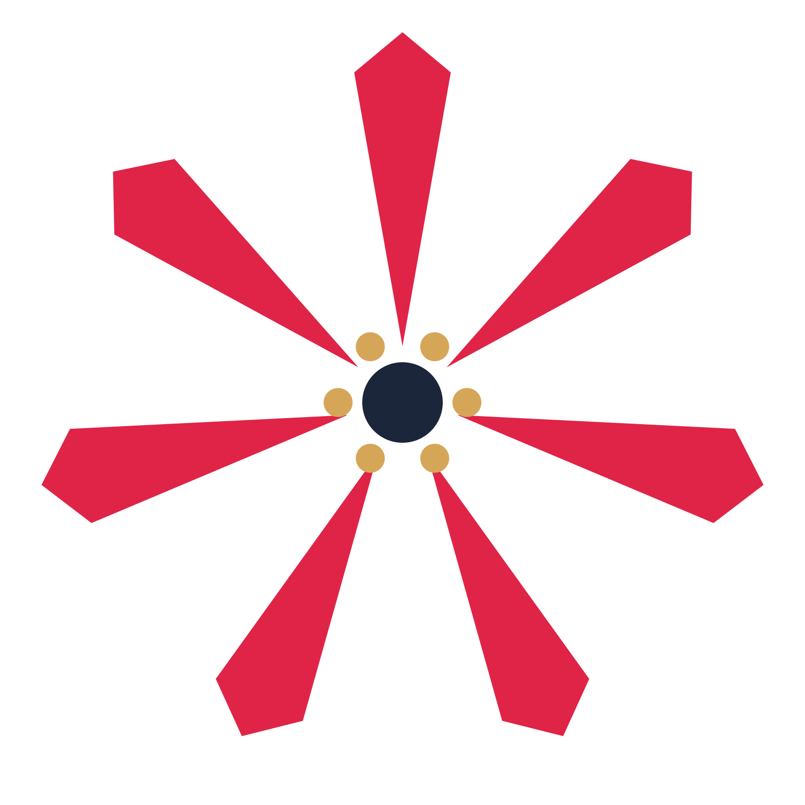 A 7-petal ray flower with a stamen centre and a transparent background.