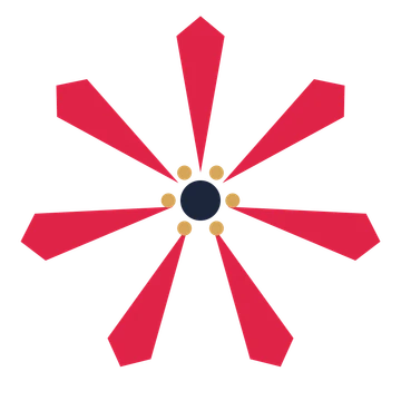A 7-petal ray flower with a stamen centre and a transparent background.