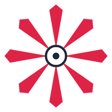 A 8-petal ray flower with a ring centre and a transparent background.