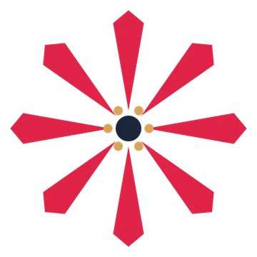 A 8-petal ray flower with a stamen centre and a transparent background.