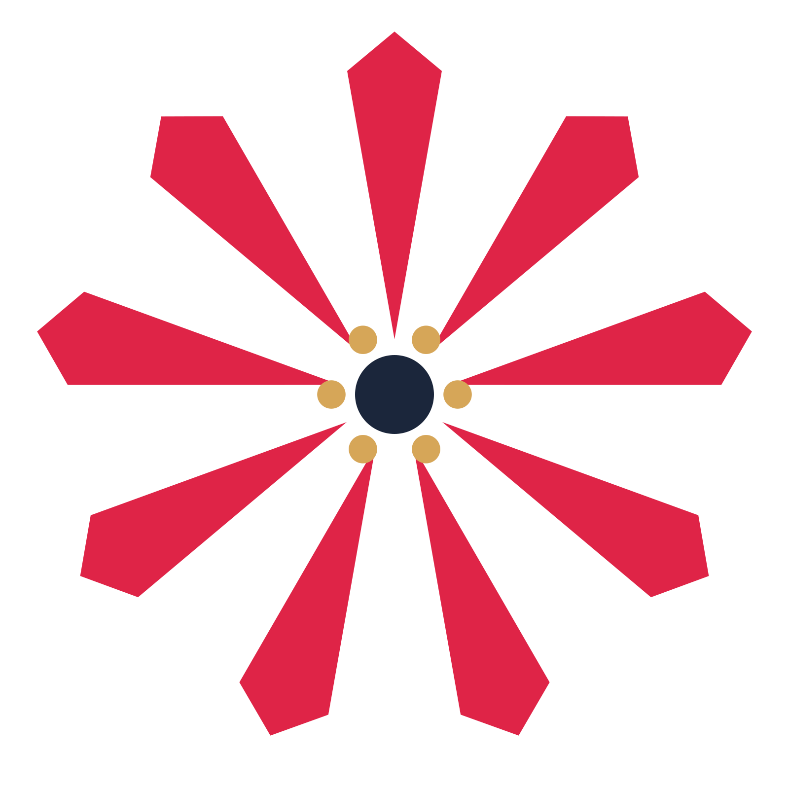 A 9-petal ray flower with a stamen centre and a transparent background.