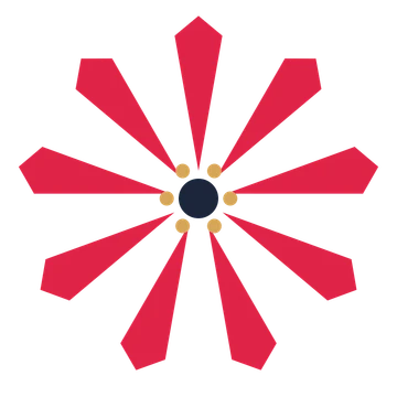 A 9-petal ray flower with a stamen centre and a transparent background.