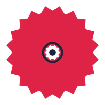 A 10-petal ruffled flower with a ring centre and a transparent background.