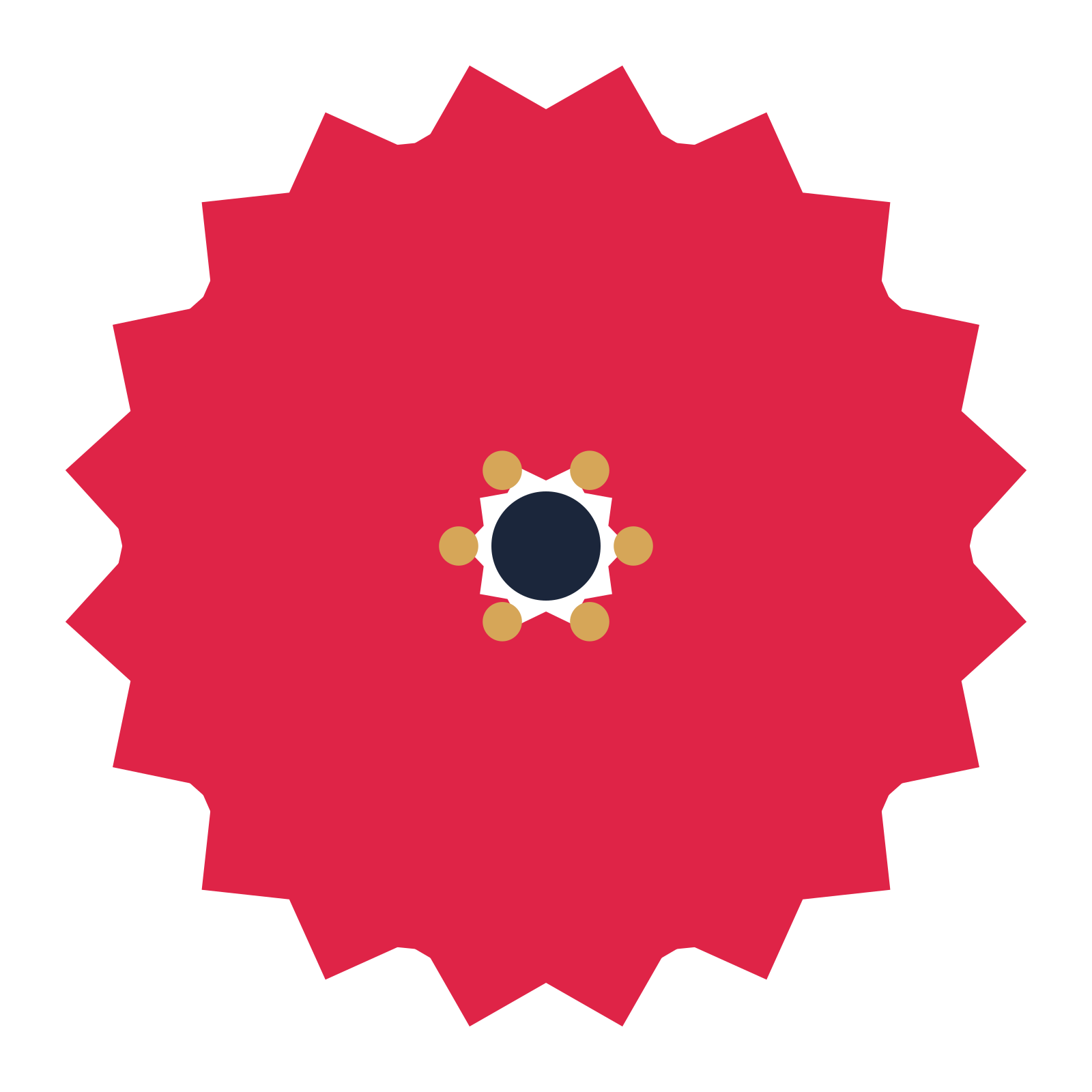 A 10-petal ruffled flower with a stamen centre and a transparent background.