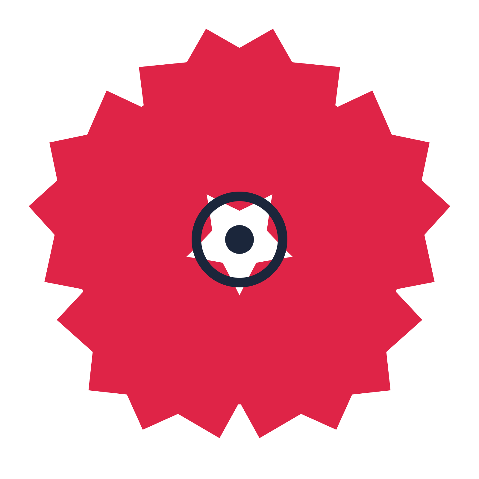 A 5-petal ruffled flower with a ring centre and a transparent background.