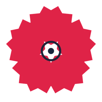 A 5-petal ruffled flower with a ring centre and a transparent background.