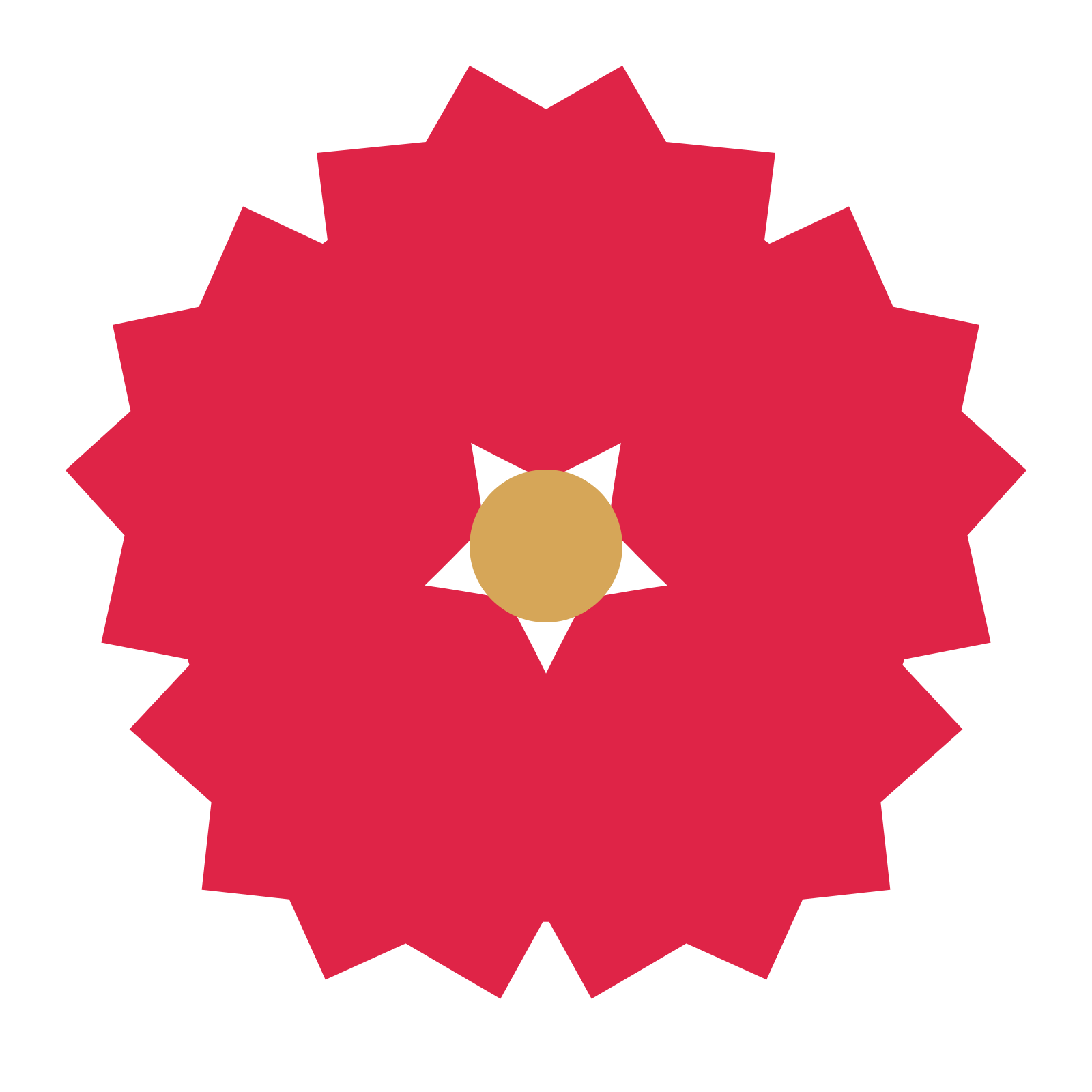 A 5-petal ruffled flower with a seed centre and a transparent background.