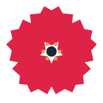 A 5-petal ruffled flower with a stamen centre and a transparent background.