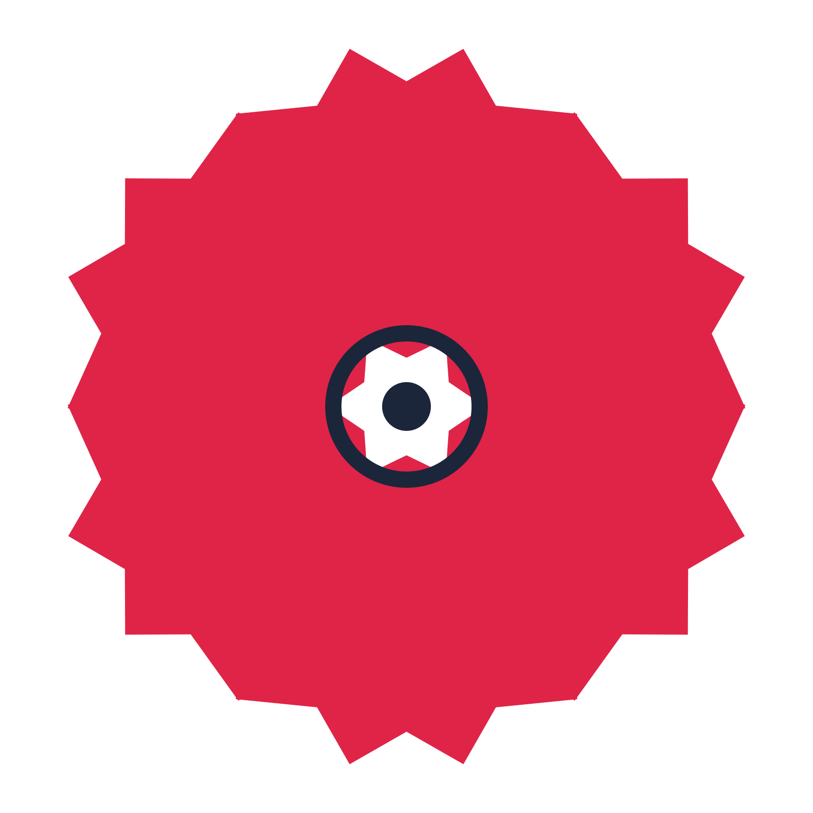 A 6-petal ruffled flower with a ring centre and a transparent background.