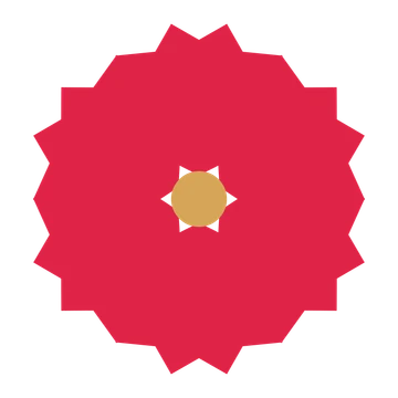 A 6-petal ruffled flower with a seed centre and a transparent background.