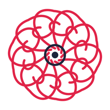 A 10-petal spiral flower with a ring centre and a transparent background.