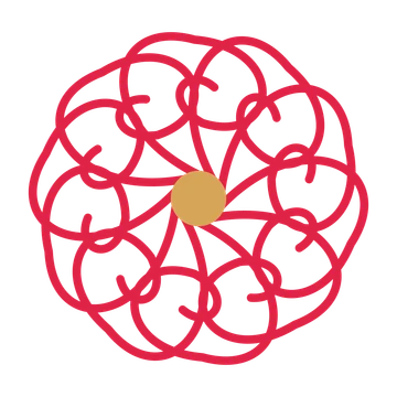 A 10-petal spiral flower with a seed centre and a transparent background.